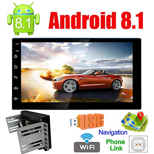 Binize Android 8.1 Universal Car Multimedia MP5 Player GPS Navigation 7" HD Touch Screen 2 Din Built in WiFi Ultra Thin Car Stereo Radio for car Quad Core FM Bluetooth/Mirror Link(No DVD Player!)