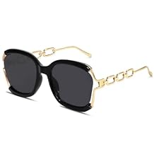 BOTEN Oversized Square Sunglasses for Women Men 70s Retro Big Frame Sun Glasses Fashion Luxury Chain Legs Sunnies