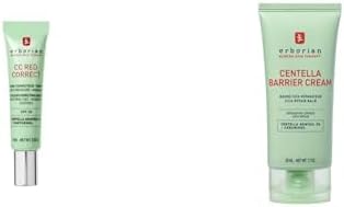 Erborian - CC Red Correct Anti-Redness Tinted Face Cream (15ml) + Centella Barrier Cream (50 ml) - Recovery Balm for Dry & Sensitive Complexions - Korean Skincare
