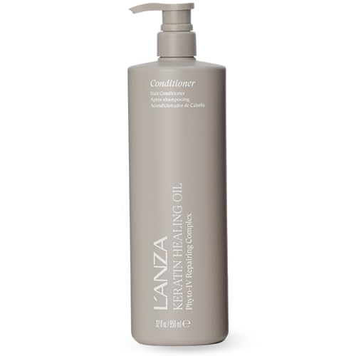 LANZA Keratin Healing Oil Conditioner for Dry Damaged Hair, Moisturizing, Detangles, Reduces Breakage, Adds Shine, Anti-Frizz, Color Safe Anti-Humidity Strengthening Care, Sulfate Free