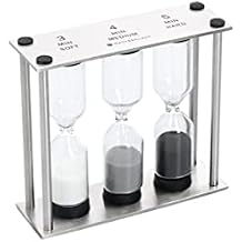 MasterClass Hourglass Triple Sand Timer, Soft Medium Hard-Boiled Eggs, Stainless Steel, 3,4,5 Minutes