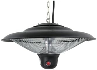 Electric Hanging Patio Heater, Ceiling Mounted, 1500W, 3 Power Settings, Remote Control, Black, Perfect for Garage, Patio, Deck, Gazebo, Backyard