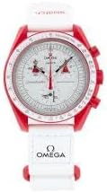 Swatch Omega x Moon Mission to Mars Speedmaster Red and White