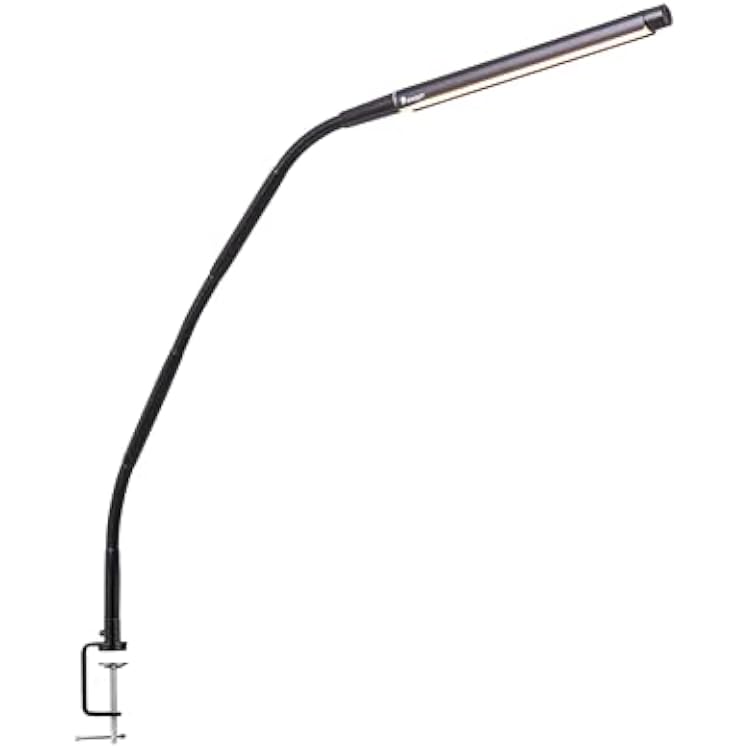 Electra Table Lamp: 3 Color Temperatures Daylight 6000KCool 4000KWarm 2700K, 95 CRI LED, Dimmer Switch, Flexible Arm, Desk Lamp for Artists, Crafts & Office Black, 2500 Lux at 12
