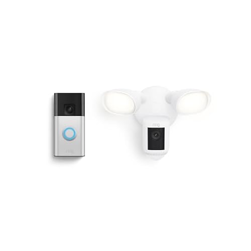 Ring Floodlight Cam Wired Pro with Ring Battery Doorbell