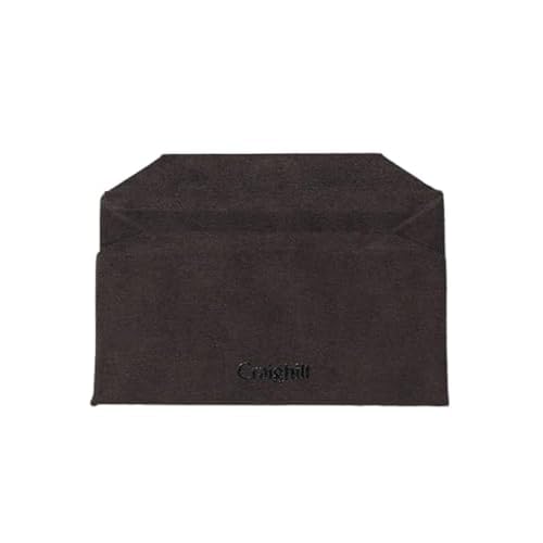 Craighill Batten Card Wallet - Slim Business Card Holder & Organizer, Ultrasuede, 3 Pockets, Holds 6 Cards - Coffee