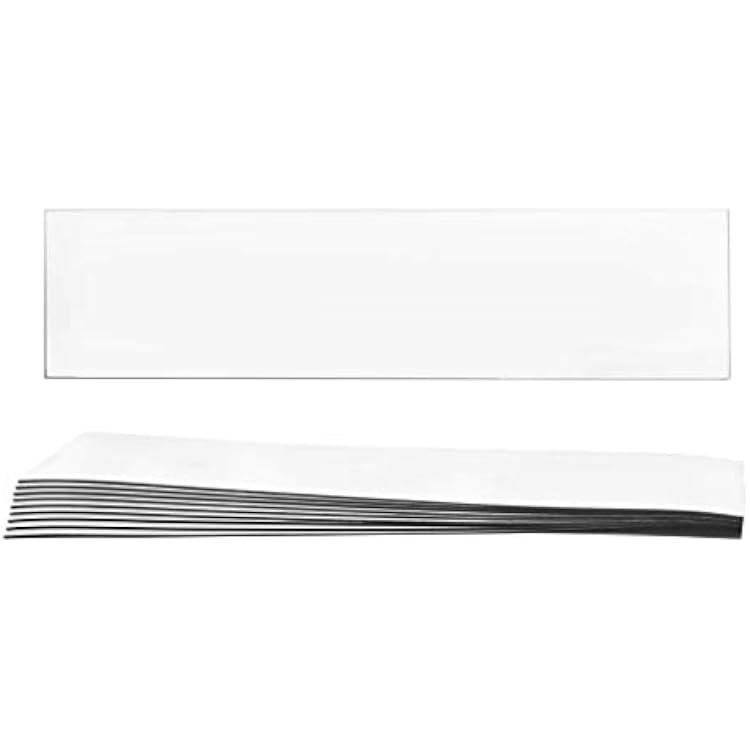 hBARSCI 10 Pack Lockdown Magnetic Strips, White - 8 x 2 x 0.03 - Flexible & Durable - Effective & Easy Solution for Emergency Lockdowns