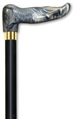 Wood cane - Simulated Gray Marble right handle, this cane is designed to fit the hand like a glove for its palm grip handle. This cane and walking stick is very secure and comfortable and has a