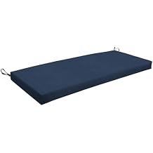 Honeycomb Outdoor Bench Cushion for Patio Furniture, 44 x 18, Essentials Hampton Texture Navy