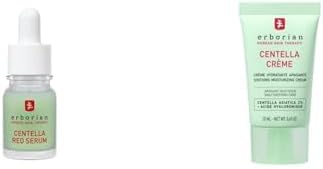 Erborian - Centella Red Serum Immediate Relief Concentrate (10 ml) - Green Neutralizing Tint + Centella Crème Moisturizing Cream (20 ml) - Face Cream with Centella Asiatica - Korean Cosmetic