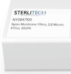 Nylon Membrane Filter, 0.8 Micron Pore Size, 47 mm Diameter, 100/pk