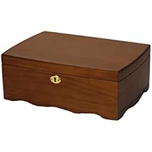 Makeup Organizers Wooden Jewelry Box Retro Double-Layer Jewelry Box Storage Box Ring Earrings Necklace Bracelet Watch Storage Box 11.81 Inches Jewelry Case Beauty