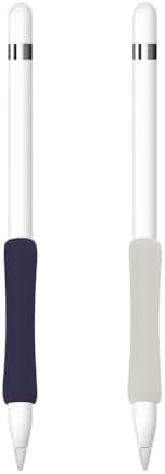 ProElife 2-Pack Ergonomics Grip Holder Silicone Protective Sleeve Cover for Apple Pencil 2nd 2021 & 1st Generation iPad Pro 11 12.9 202120202018 Stylus Accessories Kits Navy BlueGray