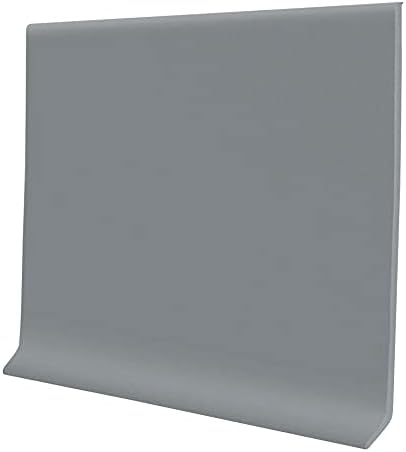 Proflex Non-Adhesive Gray Vinyl Wall Base 4 in X 40 ft - Vinyl Floor Baseboard Trim for Walls with Toe - Easy Install, Flexible Baseboard Molding for Home, Office, Garage - Scuff & Crack Resistant