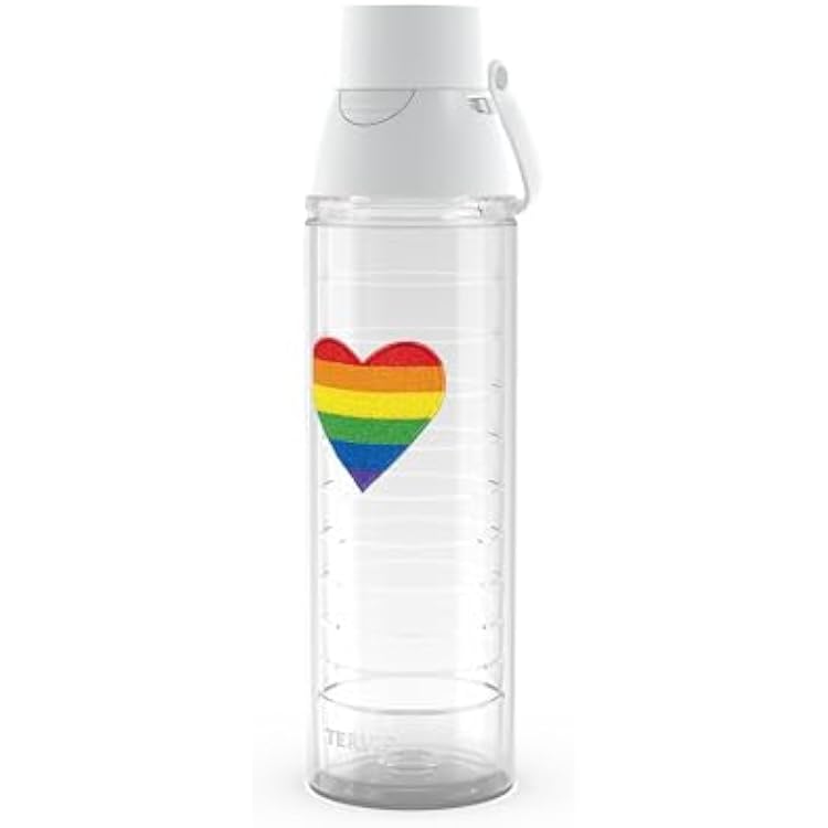 Tervis Venture Lite Pride Heart Made in USA Double Walled Insulated Tumbler Travel Cup Keeps Drinks Cold & Hot, 24oz Water Bottle, Classic
