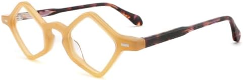 Polygon Vintage Square Acetate Spring Hinges Eyeglasses Frame Unisex Reading Glass for Men Women
