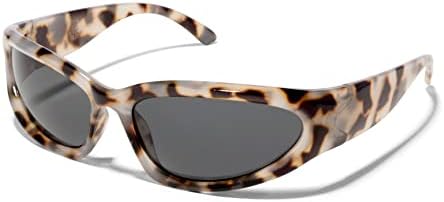 ShadyVEU Y2K Wrap Around Futuristic Swift Slim Fashion Oval Sports Shades UV400 Sun Glasses