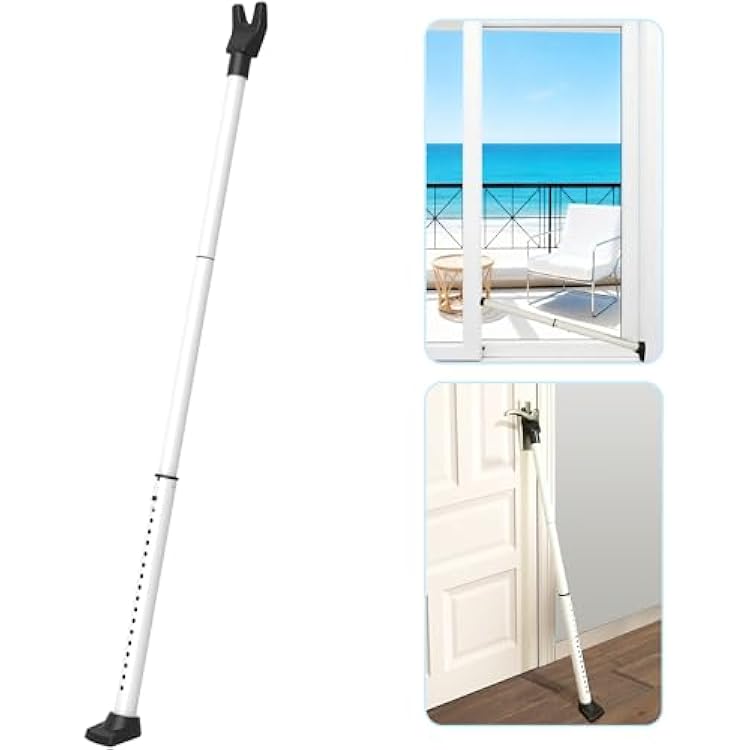 2025 Upgraded 2-in-1 Door Security Bar,Door Stoppers,Adjustable Heavy Duty Stoppers Jammer for Apartment,Home, Hotel Room,Travel1 Pack,White