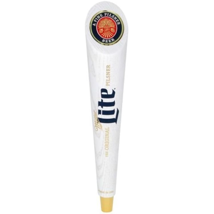 Miller Lite White Washed Wood Tap Handle, 12 L
