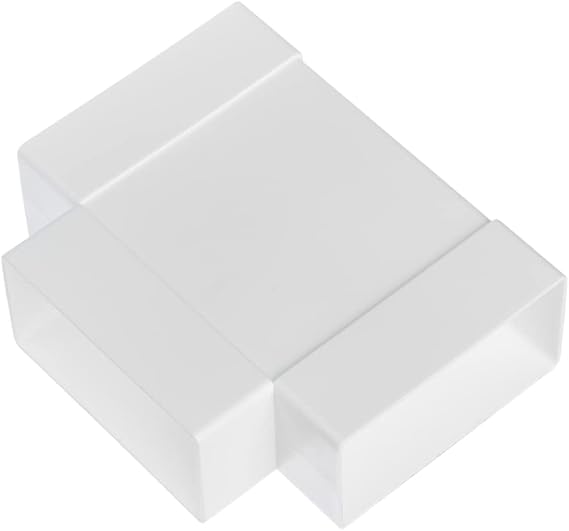 4.3x2.2 inch T-Piece Duct Connector - Rectangular Flat PVC Ducting