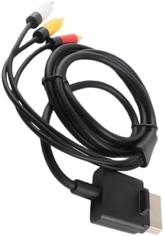 TV AV Cable 360 Slim, 1.8M Component AV Cord Audio Video Replacement Cable for Old or Damaged AV Wire, Black