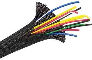 Techflex 1/2 Inch F6 Wrap-around Braided Sleeving- 10ft- Black