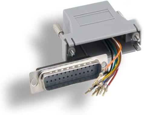 KENTEK D-Sub Modular Adapter DB25 Male to RJ45 RJ-45 Female M/F Serial Jack Plug Console Networking Ethernet Cat5E Cat6