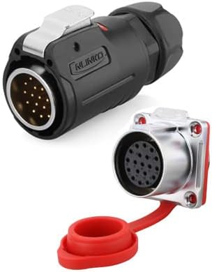 CNLINKO 19 Pin Power Industrial Circular Connector, Male Plug & Female Panel Mount Receptacles Socket Jack, Outdoor Waterproof IP67, AC DC, Heavy Duty