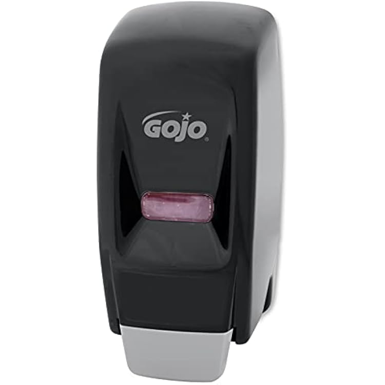 GOJO 800 Series Bag-in-Box Push-Style Lotion Soap Dispenser, Black, for 800 mL Lotion Soap Refills Pack of 1 - 9033-12