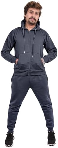A2Z Mens Plain Tracksuit Athletic Hooded Hoodie with Joggers Sweatpants Casual Sports Activewear Outfit Set Adults S-4XL