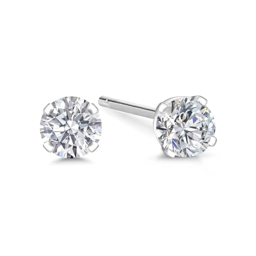 Gem Stone King 0.20 to 6 Cttw 14K Gold Lab Grown Diamond Stud Earrings | Gold Earrings For Women Men | E-F Color | VS1-VS2 Clarity