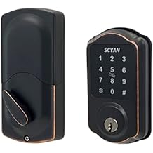 Smart Deadbolt Lock, SCYAN D1 Deadbolt with Touchscreen Keypad, Keyless Entry Door Lock, Auto Locking, for Home, Airbnb, Rental House (Aged Bronze)