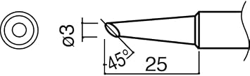 Hakko A1048 Replacement Soldering Tip for 455-2, Pack of 10