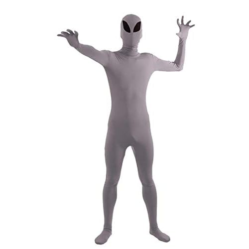 VSVO Full Body Greenman Suit - Lime Green Grey Alien, X-Large