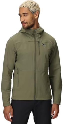 Outdoor Research Mens Ultima Softshell Hoodie | Wind & Water Resistant, Abrasion Resistant, Brushed Inner Fabric, Zippered Pockets, UPF 50, Standard Fit