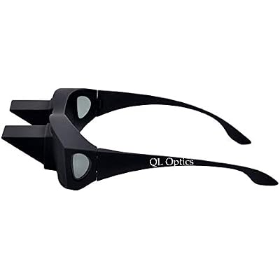 Lazy Periscope Prism Glasses Horizontal Glasses Lie Down for ReadingWatching TV Black