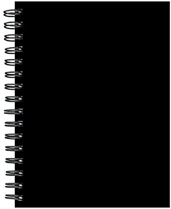 TF Publishing - Classic Black Journal - Notebooks/Writing Pads - Open Dated - Lined Pages - Textured Durable Patterned Covers - Spiral Wire Binding - 142 Pages - 7" x 9"