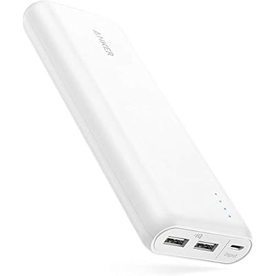 Anker Portable Charger PowerCore 20100mAh - Ultra High Capacity Power Bank with 4.8A Output, External Battery Pack for iPhone, iPad & Samsung Galaxy & More White