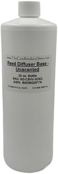 Reed Diffuser Base UnScented (32 oz Bottle) transforms Fragrance and Essential Oils into Reed Diffuser Oils.