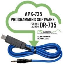 APK-735 Programming Software and USB-29A Cable for The Alinco DR-735