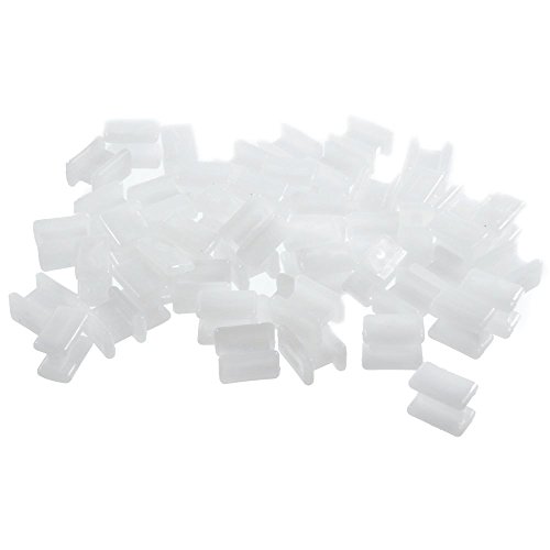 Acrylic Glass Block Clips White Plastic, 50 per Bag