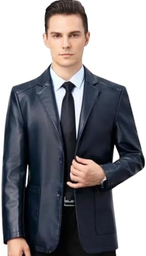 Erkek Deri Ceket,Lacivert,Siyah,Koyu Kahverengi Renk, Slim Fit, İki Düğme, Suya dayanıklı,Rüzgar geçirmez