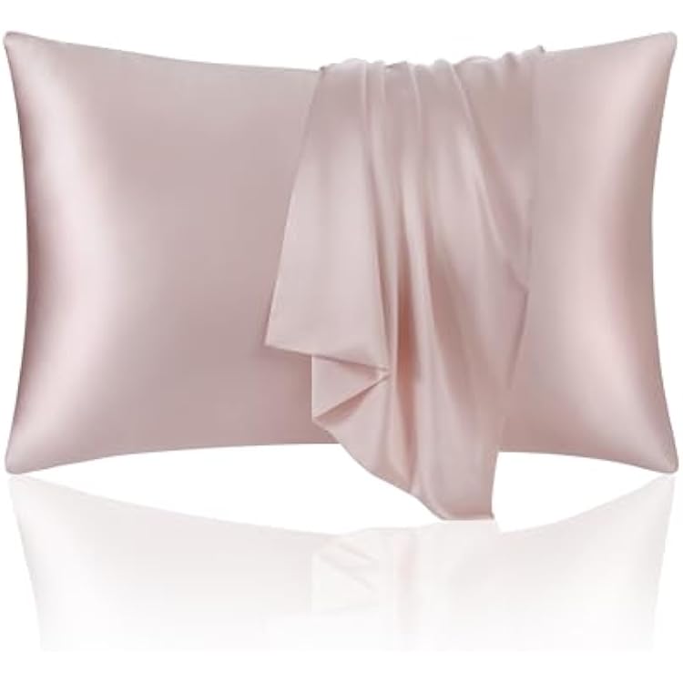 ECOSA Luxurious 30 Momme 100% Mulberry Silk Pillowcase 50x70cm 6A Grade Charmeuse Weave, Oeko-TEX Certified Frizz-Free Hair & Wrinkle-Free Skin Light Pink