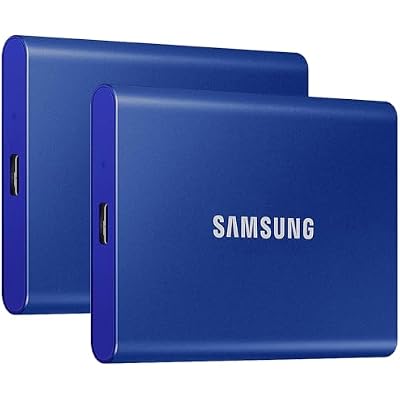 Samsung MU-PC2T0H T7 2TB Portable SSD, USB 3.2 Gen2, Blue 2-Pack