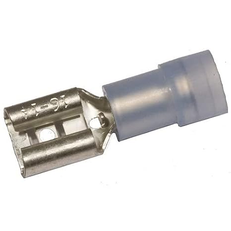 11914 Female Disconnect, Double Crimp, Nylon Insulated, Blue, 16-14 Wire Size, 0.020"X0.110" NEMA Tab, 200-Pack