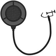 IXTECH Pop Filter For Microphone, Mic Pop Filter Mesh Isolation Shield Compatible With Blue Yeti And Any Other Mic, Dual Layered microphone pop filter shield with Flexible 360 Gooseneck Clip