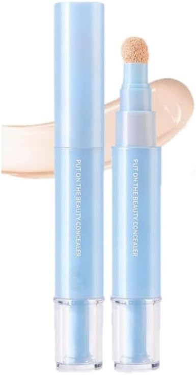 Dual-Effect Concealer & Foundation Eye Concealer, 24-Hour Long-Lasting, 2 in 1 Liquid Foundation Eye Concealer Pen, High-Coverage Matte Finish, Acne Marks & Spots, Long-Lasting Brightening Face (01#)