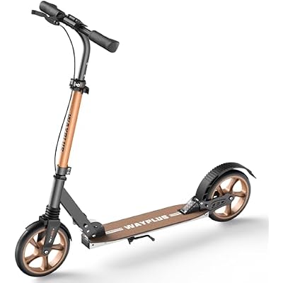 WAYPLUS Kick Scooter for Ages 6,Kid, Teens & Adults. Max Load 240 LBS. Foldable, Lightweight, 8IN Big Wheels for Kids, Teen and Adults, 4 Adjustable Levels. Bearing ABEC9