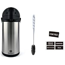 Heritage66 Stainless Steel Thermal Carafe Airpot - Large Beverage Dispenser Triple Wall Thermos Vacuum Insulated Keeping Hot Coffee, Tea, Water for 10 Hours (5Liter /170 OZ)