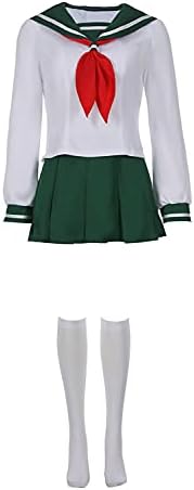 Women Kagome Higurashi School Uniform Sets Anime Sailor Dress Halloween Cosplay Costume